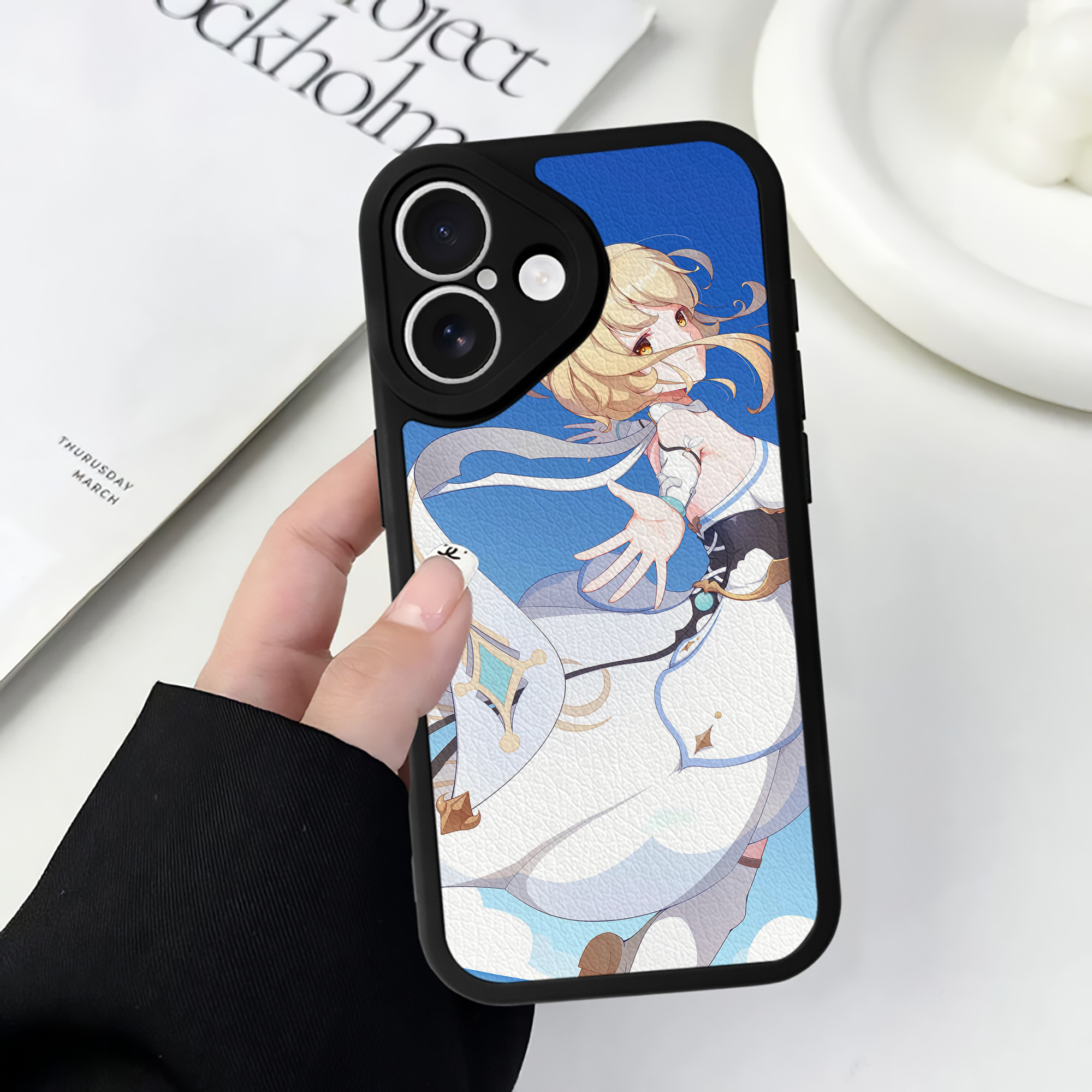 げんし神 genshin 【iPhone 16シリーズ対応】シリコンスマホケース（レザー調） 材質：シリコン